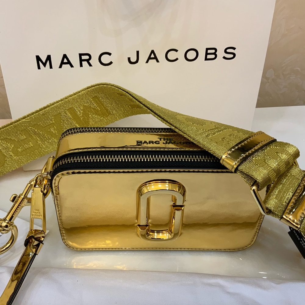 The Marc Jacobs snapshot crossbody bag mirrored gold 100% authentic new …